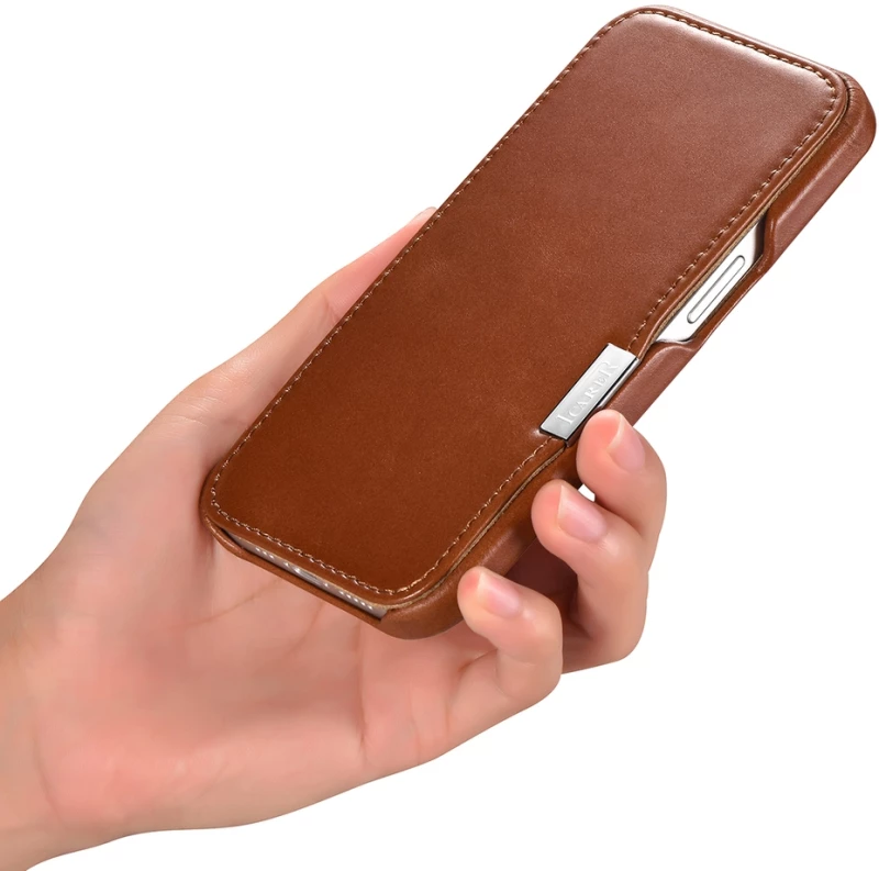 iCarer Vintage Series Side-Open Δερμάτινη Θήκη Apple iPhone 13 Pro - Brown (RIX1307-BN)