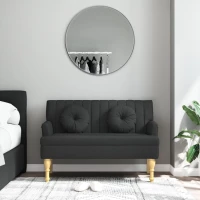 Παγκάκι Μαύρο 113 x 64,5 x 75,5 εκ. Υφασμάτινο με Μαξιλάρια Μαύρο 372132