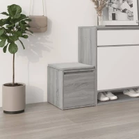 Κουτί με Συρτάρι Γκρι Sonoma 40,5x40x40 εκ. Επεξεργασμένο Ξύλο Γκρι 820518