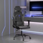 Καρέκλα Gaming Μαύρο/Γκρι από Συνθετικό Δέρμα Μαύρο 3143645