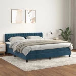 Κρεβάτι Boxspring με Στρώμα Σκούρο Μπλε 180x200 εκ. Βελούδινο Μπλε 3141501