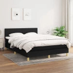 Κρεβάτι Boxspring με Στρώμα Μαύρο 140x200 εκ. Υφασμάτινο Μαύρο 3140459