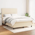 Κρεβάτι Boxspring με Στρώμα Κρεμ 140x200 εκ. Υφασμάτινο Κρεμ 3141622