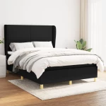 Κρεβάτι Boxspring με Στρώμα Μαύρο 140x200 εκ. Υφασμάτινο Μαύρο 3128367