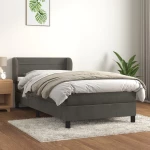 Κρεβάτι Boxspring με Στρώμα Σκούρο Γκρι 80x200 εκ. Βελούδινο Γκρι 3127518
