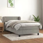 Κρεβάτι Boxspring με Στρώμα Ανοιχτό Γκρι 90x200 εκ. Βελούδινο Γκρι 3127409