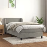 Κρεβάτι Boxspring με Στρώμα Ανοιχτό Γκρι 90x200 εκ. Βελούδινο Γκρι 3127349