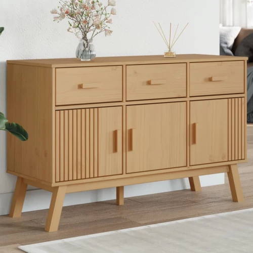 Μπουφές OLDEN Καφέ 114 x 43 x 73,5 εκ. από Μασίφ Ξύλο Πεύκου Καφέ 358603
