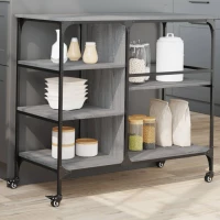 Τρόλεϊ Κουζίνας Sonoma Γκρι 100x45x89,5 εκ. Επεξεργασμένο Ξύλο Γκρι 842384