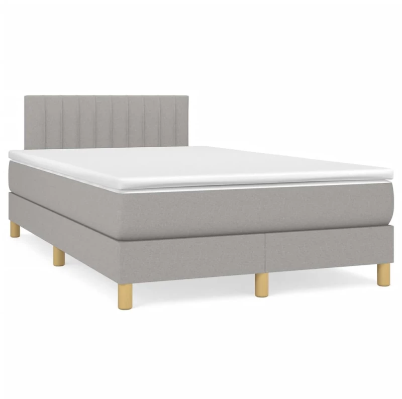 Κρεβάτι Boxspring με Στρώμα & LED Αν.Γκρι 120x190εκ. Υφασμάτινο Γκρι 3270102