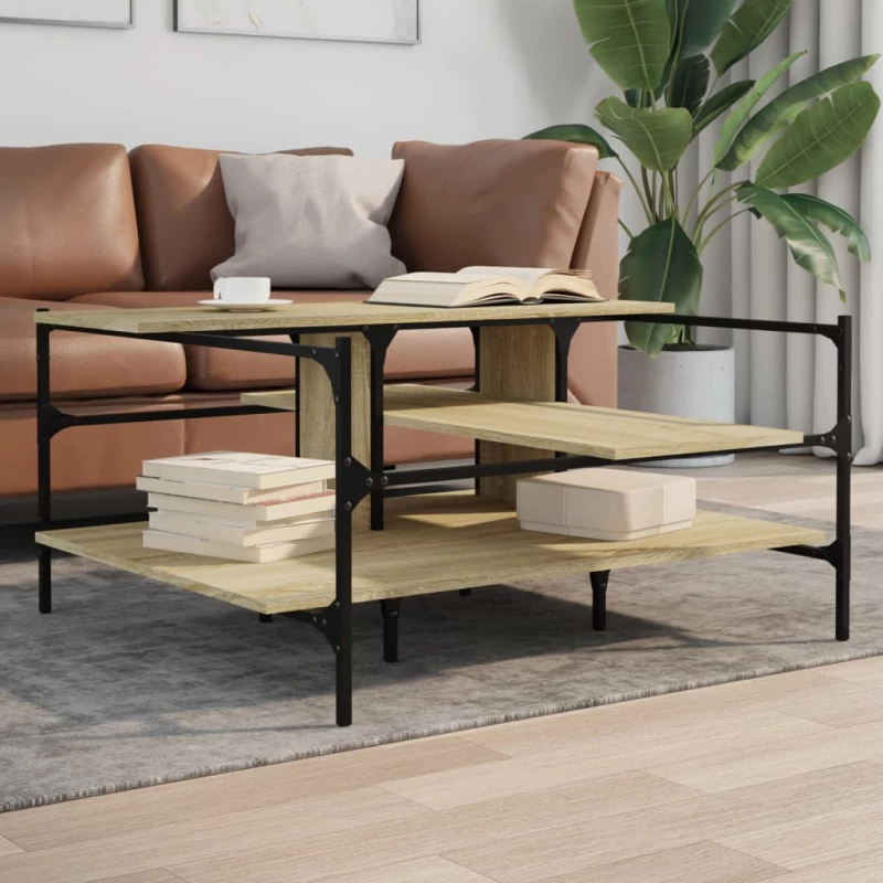 Τραπεζάκι Σαλονιού Sonoma Δρυς 100x100x48,5 εκ. Επεξεργ. Ξύλο Καφέ 842312
