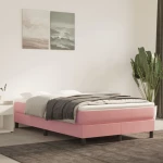 Κρεβάτι Boxspring με Στρώμα Ροζ 120x200 εκ. Βελούδινο Ροζ 3144326