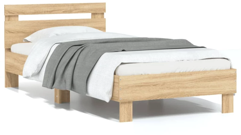 Πλαίσιο Κρεβατιού με Κεφαλάρι Sonoma Δρυς 75x190 εκ. Επεξ. Ξύλο Καφέ 838570