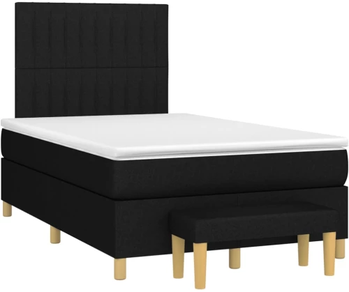 Κρεβάτι Boxspring με Στρώμα Μαύρο 120x190 εκ. Υφασμάτινο Μαύρο 3270420