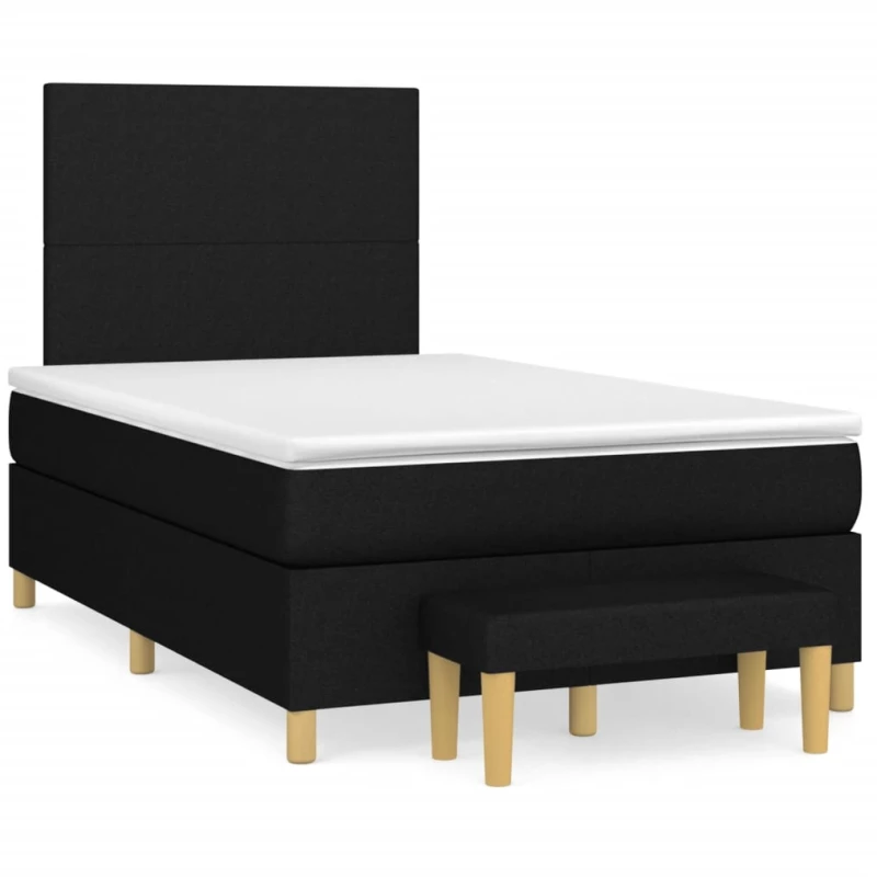 Κρεβάτι Boxspring με Στρώμα Μαύρο 120x190 εκ. Υφασμάτινο Μαύρο 3270392