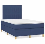 Κρεβάτι Boxspring με Στρώμα & LED Μπλε 120x190εκ. Υφασμάτινο Μπλε 3270266