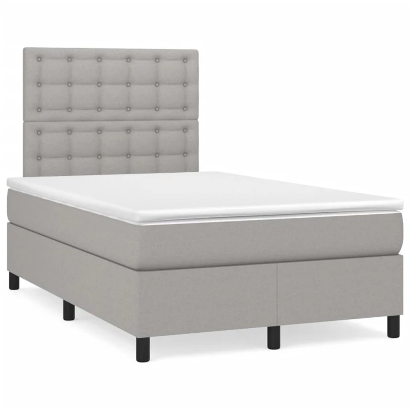 Κρεβάτι Boxspring με Στρώμα & LED Αν.Γκρι 120x190εκ. Υφασμάτινο Γκρι 3270225