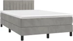 Κρεβάτι Boxspring με Στρώμα & LED Αν.Γκρι 120x190εκ. Βελούδινο Γκρι 3270165