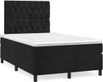Κρεβάτι Boxspring με Στρώμα Μαύρο 120x190 εκ. Βελούδινο Μαύρο 3270015
