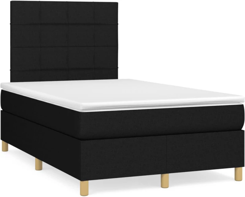 Κρεβάτι Boxspring με Στρώμα Μαύρο 120x190 εκ. Υφασμάτινο Μαύρο 3269932