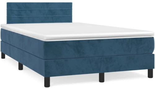 Κρεβάτι Boxspring με Στρώμα & LED Σκ. Μπλε 120x190εκ. Βελούδινο Μπλε 3270163