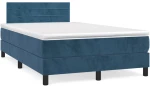 Κρεβάτι Boxspring με Στρώμα & LED Σκ. Μπλε 120x190εκ. Βελούδινο Μπλε 3270163