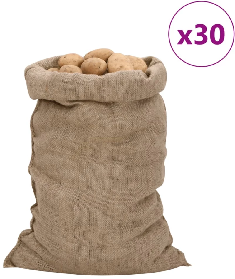 Σακιά Γιούτας 30 Τεμ. 60 x 105 εκ. από Γιούτα 340 gsm Καφέ 155808
