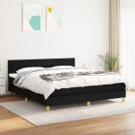 Κρεβάτι Boxspring με Στρώμα Μαύρο 160x200 εκ. Υφασμάτινο Μαύρο 3140947