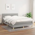 Κρεβάτι Boxspring με Στρώμα Ανοιχτό Γκρι 140x200 εκ. Υφασμάτινο Γκρι 3140937