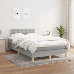 Κρεβάτι Boxspring με Στρώμα Ανοιχτό Γκρι 120x200 εκ. Υφασμάτινο Γκρι 3140921