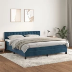 Κρεβάτι Boxspring με Στρώμα Σκούρο Μπλε 180x200 εκ. Βελούδινο Μπλε 3141561