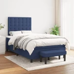Κρεβάτι Boxspring με Στρώμα Μπλε 120x200 εκ. Υφασμάτινο Μπλε 3136907