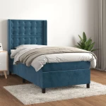 Κρεβάτι Boxspring με Στρώμα Σκούρο Μπλε 90x200 εκ. Βελούδινο Μπλε 3132901