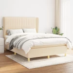 Κρεβάτι Boxspring με Στρώμα Κρεμ 140x190 εκ. Υφασμάτινο Κρεμ 3128682
