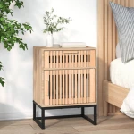 Κομοδίνο 40 x 30 x 55,5 εκ. από Επεξεργασμένο Ξύλο & Σίδερο Καφέ 352095