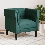 Πολυθρόνα Chesterfield Σκούρο Πράσινο Υφασμάτινη Πράσινο 372542