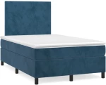 Κρεβάτι Boxspring με Στρώμα & LED Σκ. Μπλε 120x190εκ. Βελούδινο Μπλε 3270303