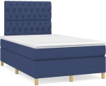 Κρεβάτι Boxspring με Στρώμα & LED Μπλε 120x190εκ. Υφασμάτινο Μπλε 3270273