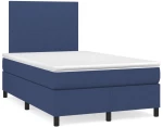 Κρεβάτι Boxspring με Στρώμα & LED Μπλε 120x190εκ. Υφασμάτινο Μπλε 3270189