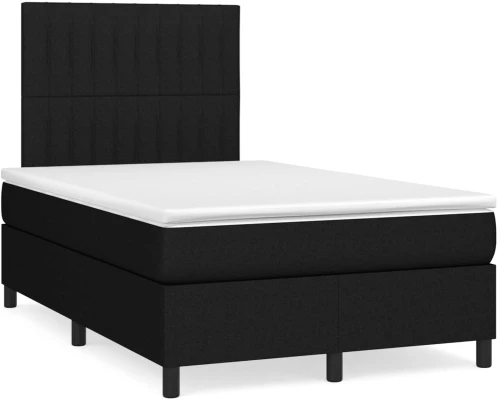 Κρεβάτι Boxspring με Στρώμα & LED Μαύρο 120x190 εκ. Υφασμάτινο Μαύρο 3270213