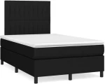 Κρεβάτι Boxspring με Στρώμα & LED Μαύρο 120x190 εκ. Υφασμάτινο Μαύρο 3270213