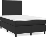 Κρεβάτι Boxspring με Στρώμα&LED Μαύρο 120x190εκ.Συνθετικό Δέρμα Μαύρο 3270281