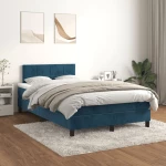 Κρεβάτι Boxspring με Στρώμα Σκούρο Μπλε 120x200 εκ. Βελούδινο Μπλε 3141297