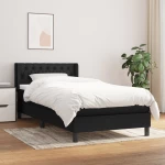 Κρεβάτι Boxspring με Στρώμα Μαύρο 100 x 200 εκ. Υφασμάτινο Μαύρο 3129931