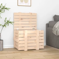 Κουτί Αποθήκευσης 58 x 40,5 x 42 εκ. από Μασίφ Ξύλο Πεύκου Καφέ 824993