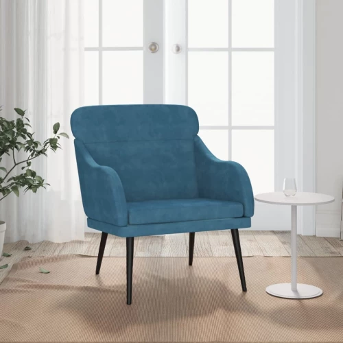 Πολυθρόνα Μπλε 63 x 76x 80 εκ. Βελούδινη Μπλε 351444