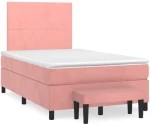 Κρεβάτι Boxspring με Στρώμα Ροζ 120x190 εκ. Βελούδινο Ροζ 3270462