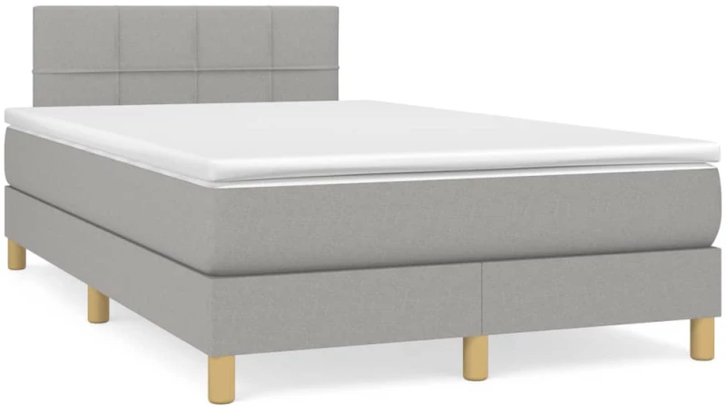 Κρεβάτι Boxspring με Στρώμα & LED Αν.Γκρι 120x190εκ. Υφασμάτινο Γκρι 3270088
