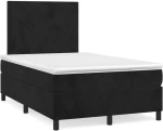 Κρεβάτι Boxspring με Στρώμα Μαύρο 120x190 εκ. Βελούδινο Μαύρο 3269985