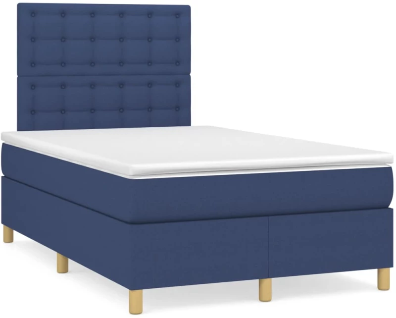 Κρεβάτι Boxspring με Στρώμα Μπλε 120x190 εκ. Υφασμάτινο Μπλε 3269964